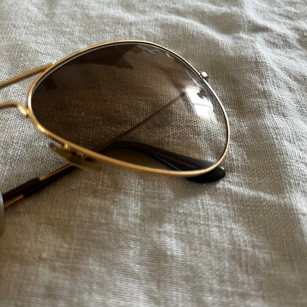 Authentic Ray-Ban Aviator Sun Glasses Brown Tint Gold Frame - Picture 8 of 15